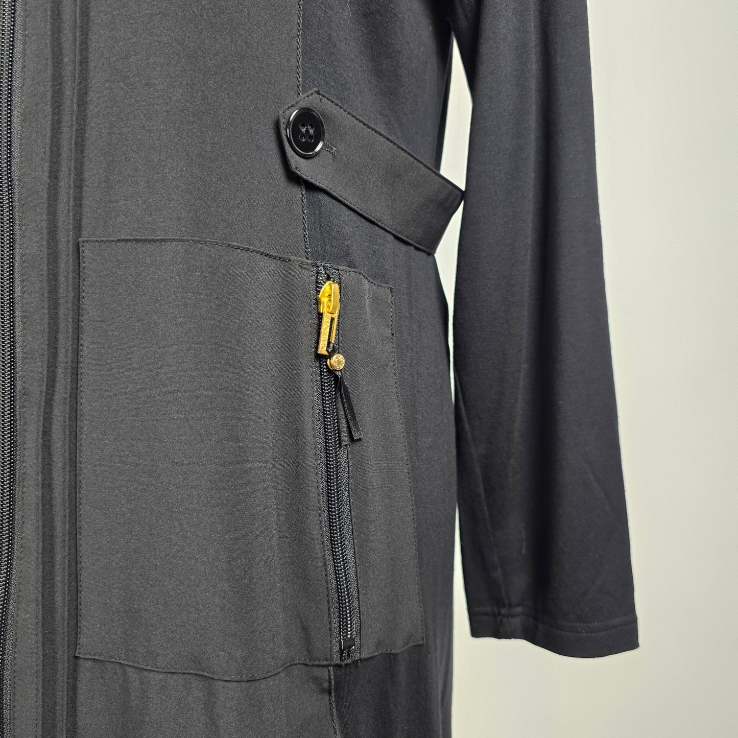 Saopaulo Black Zip-Up Jacket Dress Size 14