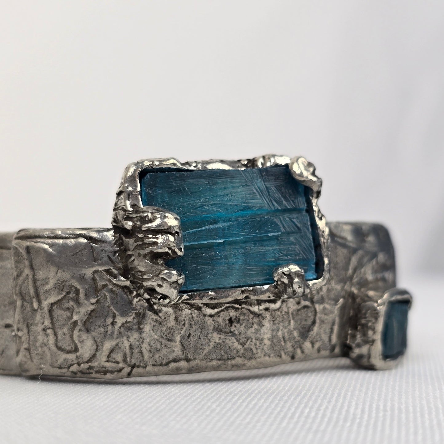 NES Montreal Silver & Blue Cuff Bracelet