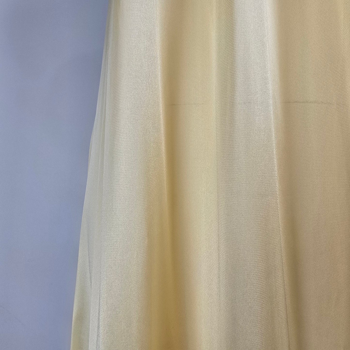 Vintage Yellow Lace Detail Long Lingerie Slip Dress Size M
