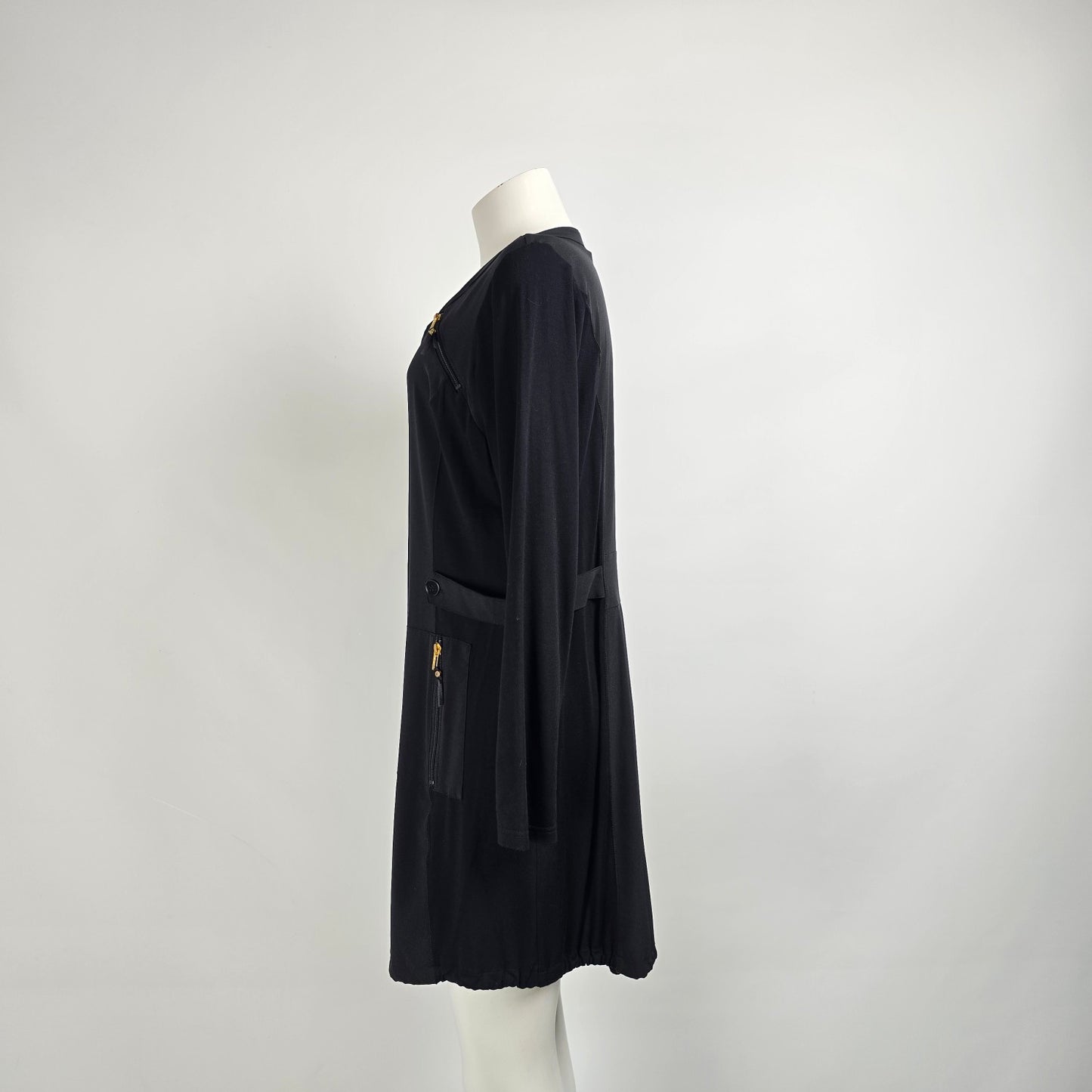 Saopaulo Black Zip-Up Jacket Dress Size 14