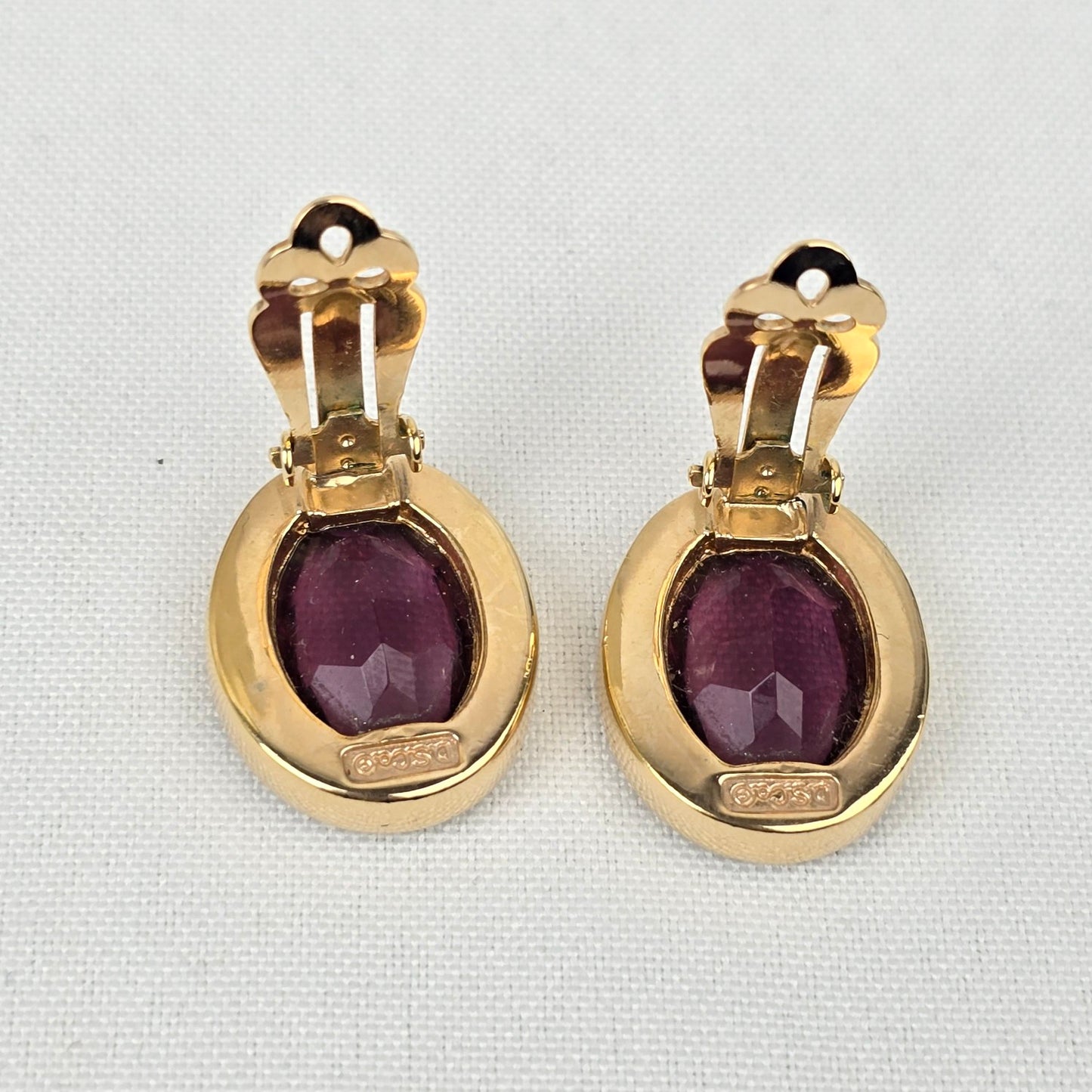 DSC Daniel Swarovski Crystal Purple Clip On Earrings