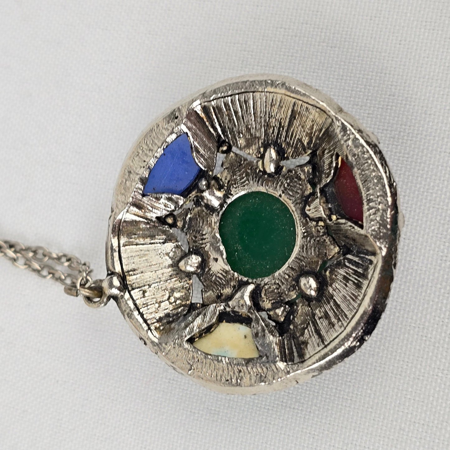 Vintage 1950s Scottish Agate Glass Celtic Art Glass Pendant Necklace