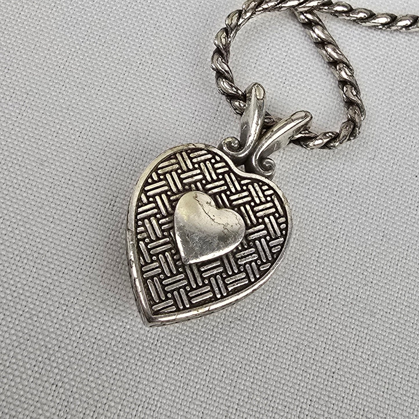 Brighton Silver Heart Pendant Chain Necklace