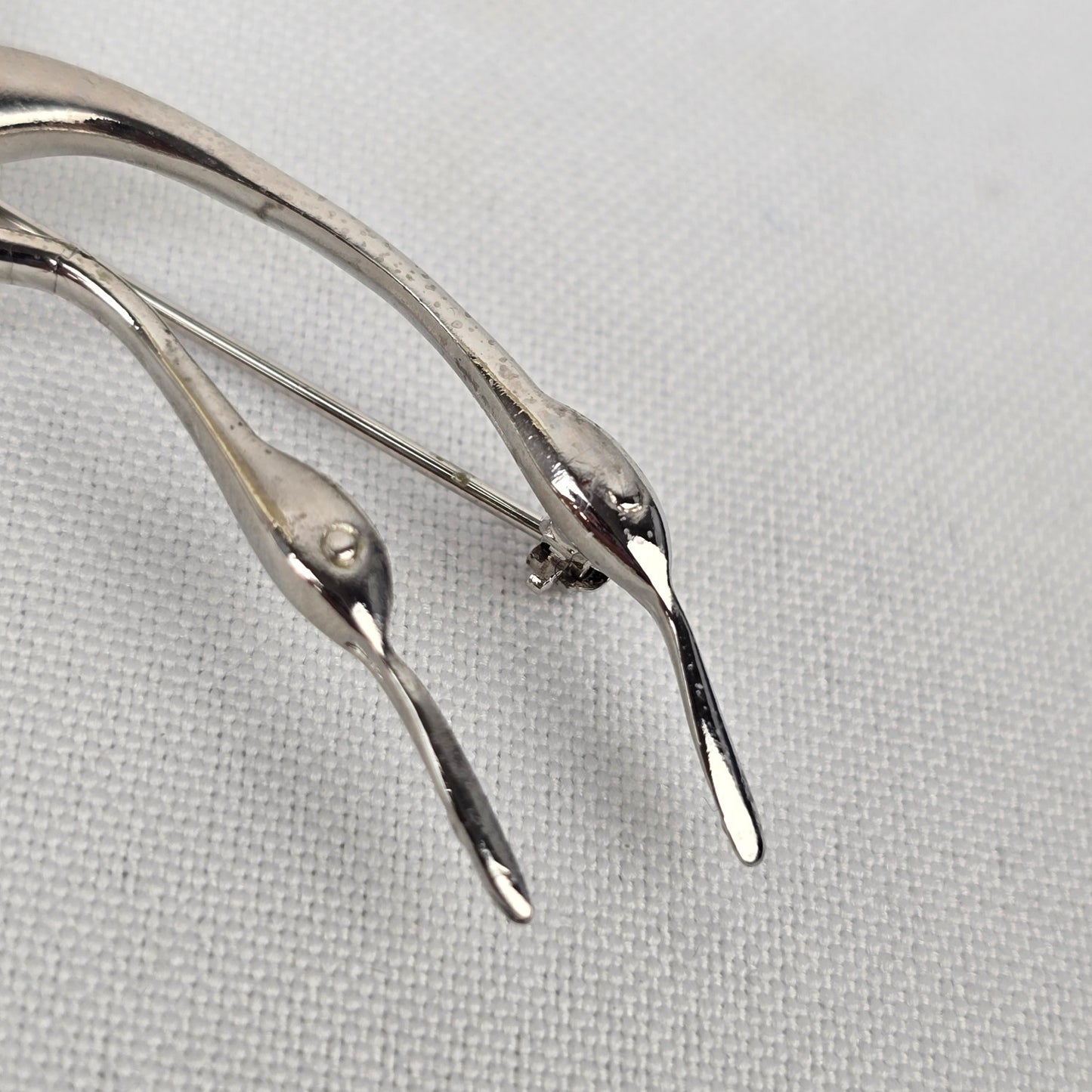 Vintage Silver Birds Statement Brooch