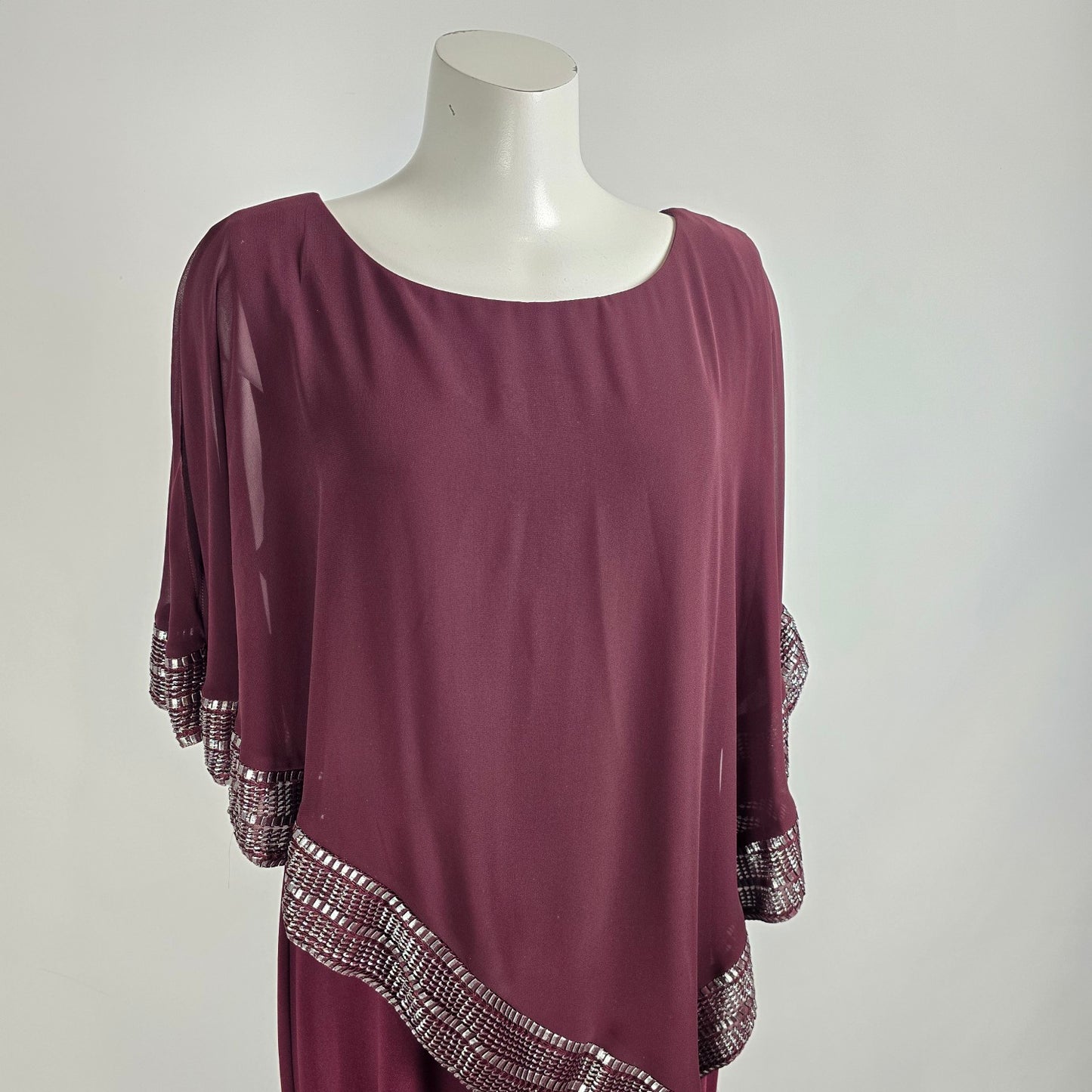 SLNY Burgundy Event Long Dress Size 18