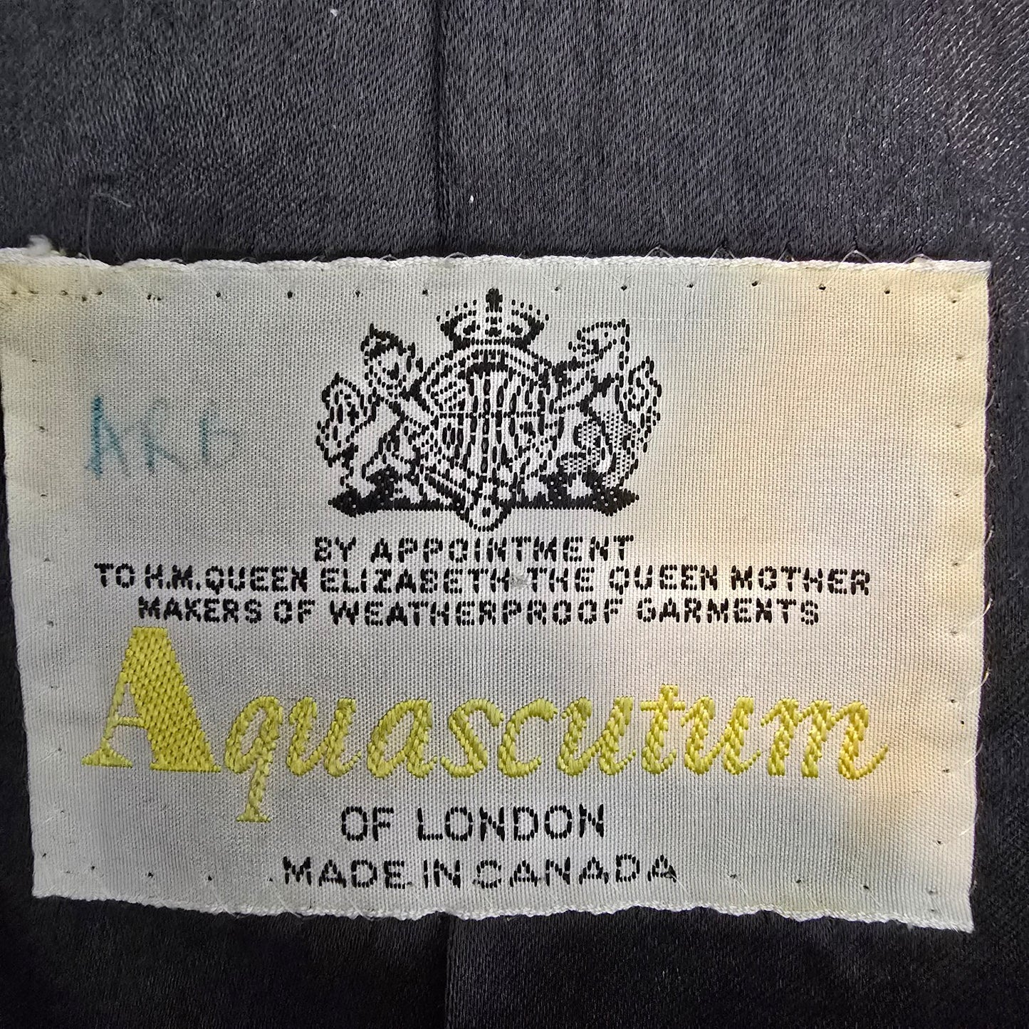 Vintage Auqascutum Blue Wool Overcoat Size 2XL