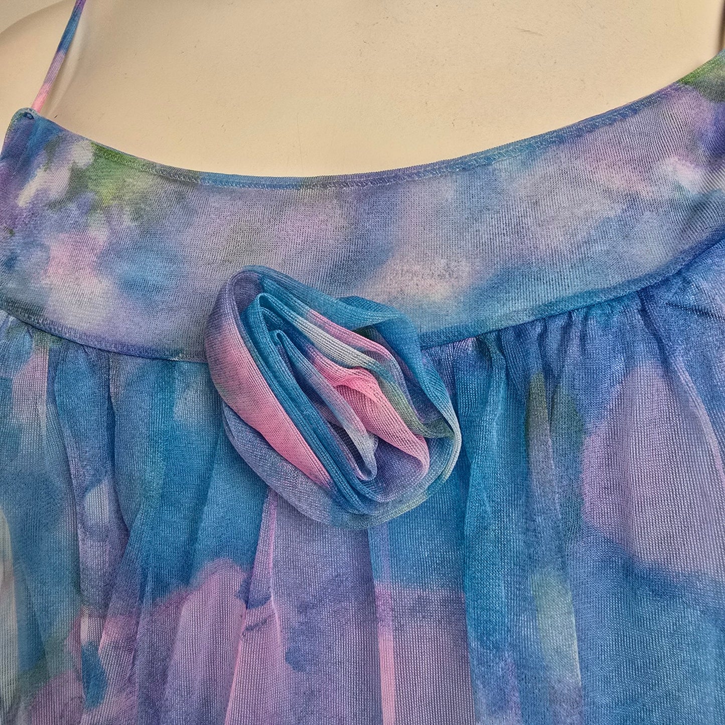Vintage French Maid Blue Lingerie Nightgown Dress Size M