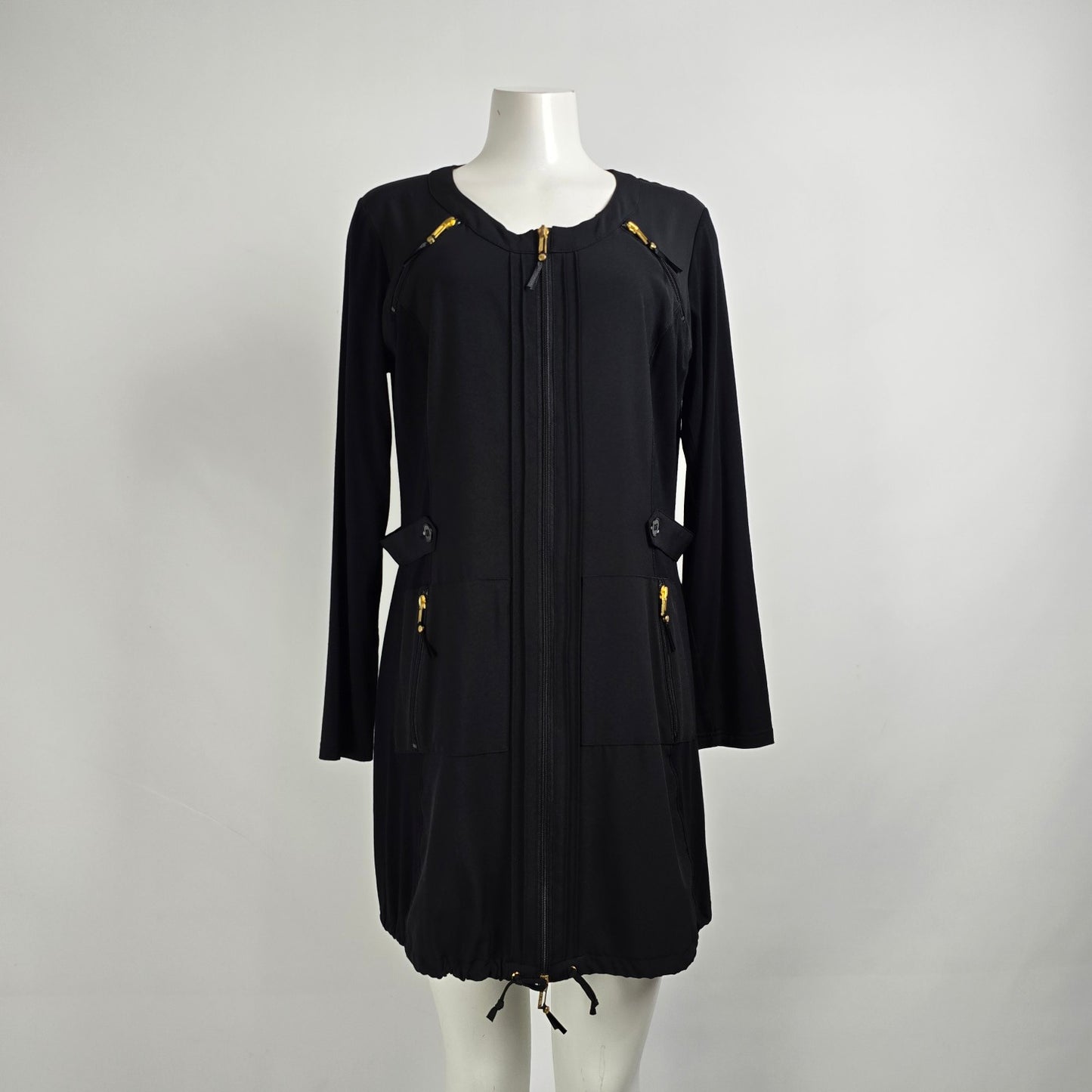 Saopaulo Black Zip-Up Jacket Dress Size 14
