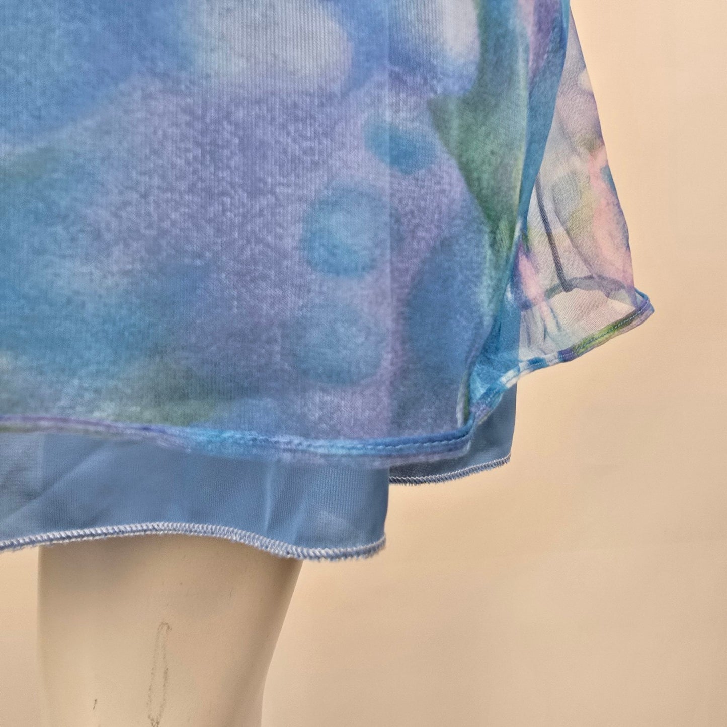 Vintage French Maid Blue Lingerie Nightgown Dress Size M