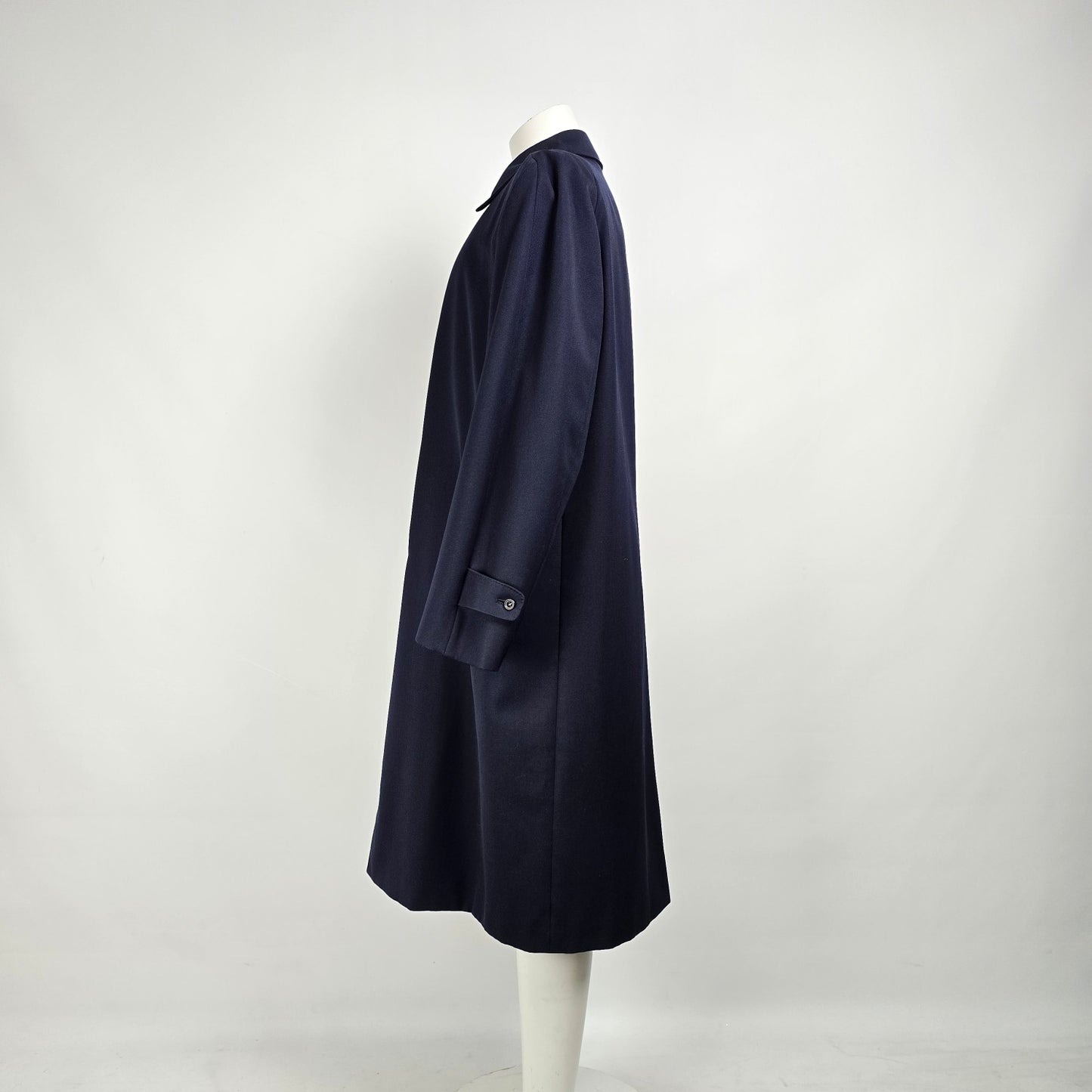 Vintage Auqascutum Blue Wool Overcoat Size 2XL