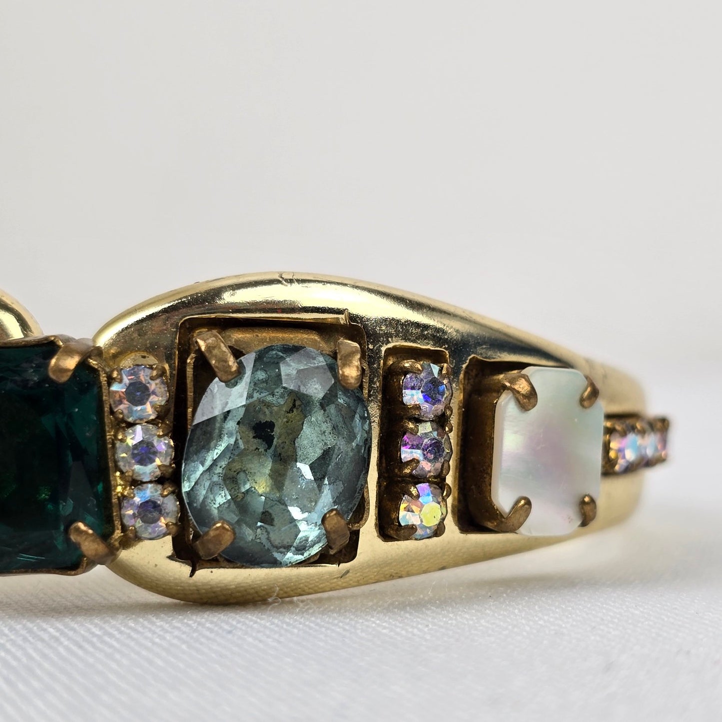 Vintage Western Germany Gold Tone Crystal