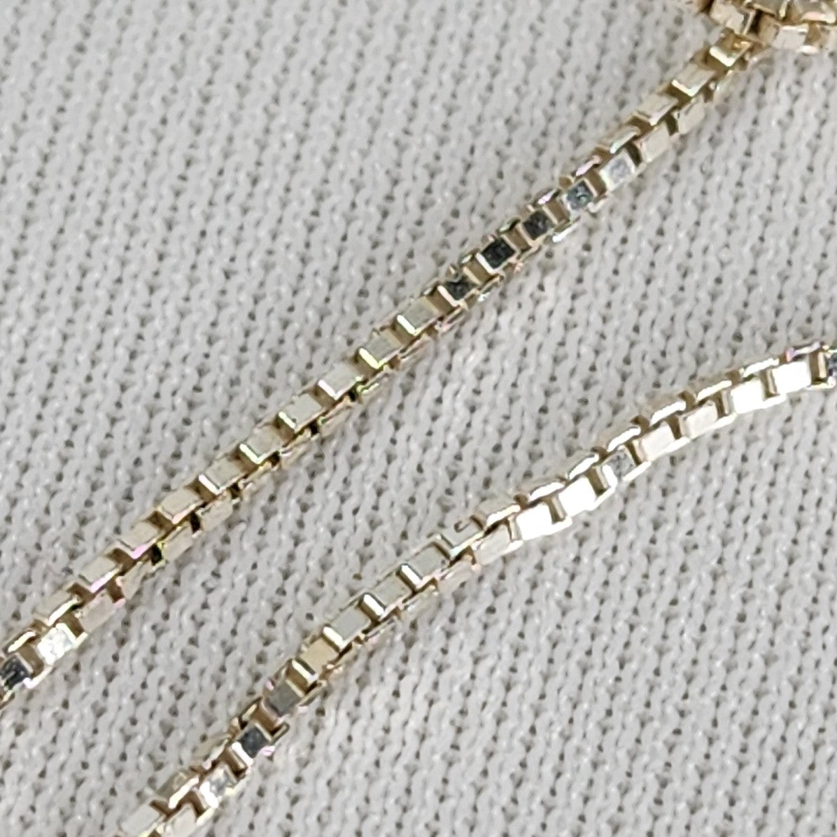925 Sterling Silver Pink Teddy Bear Box Chain Necklace