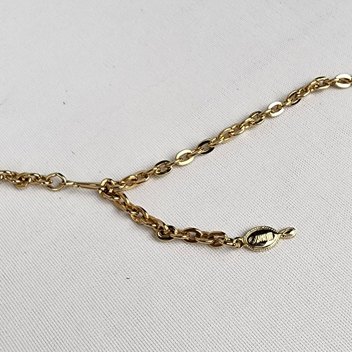 Vintage Sarah Coventry Blue & Green Stone Y Necklace