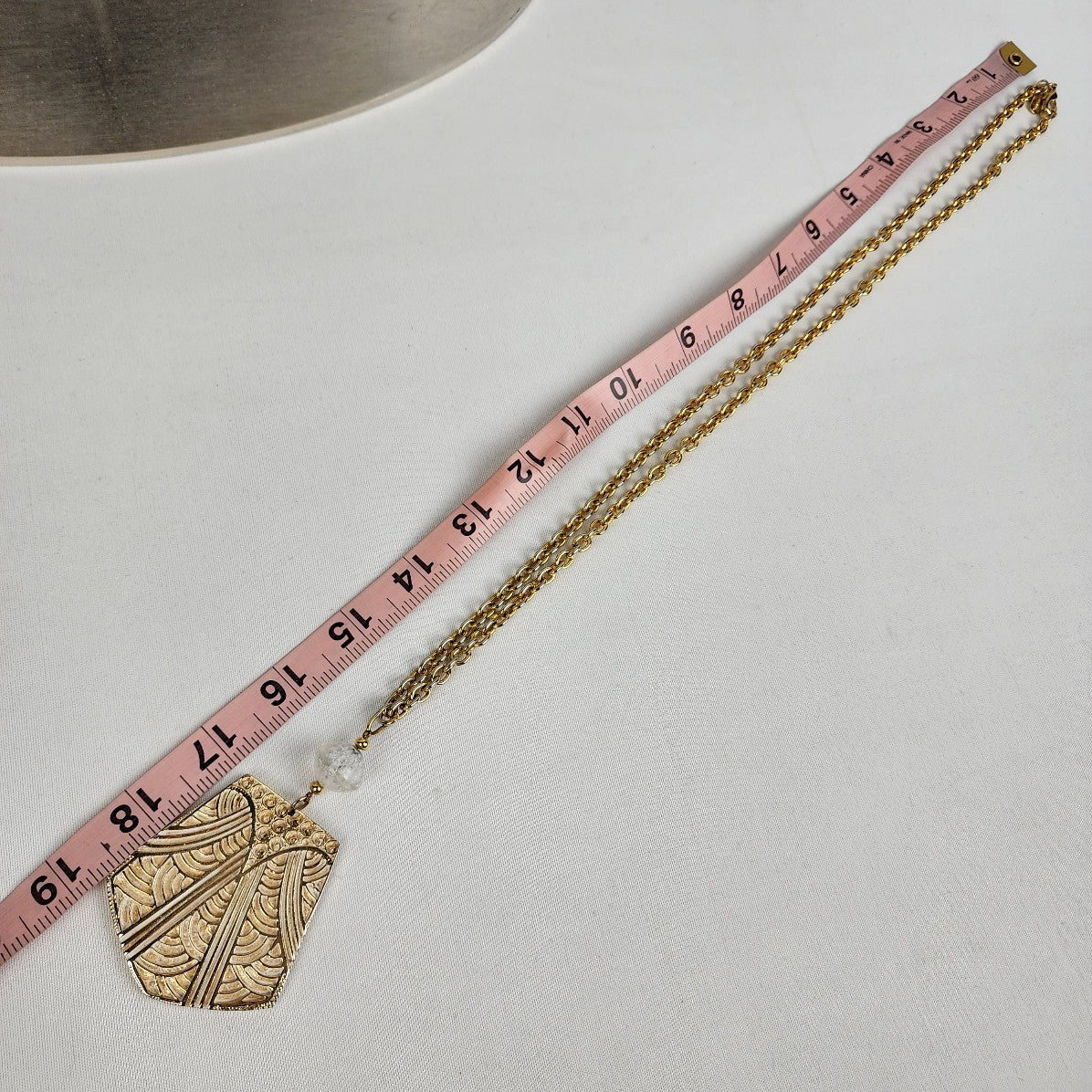Simon Chang Gold & Cream Pendant Necklace