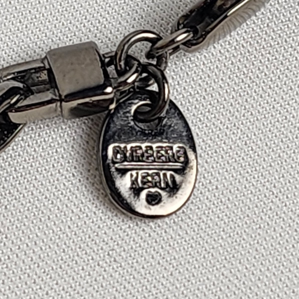 Dyrberg Kern Blue Glass Charm Black Chain Necklace