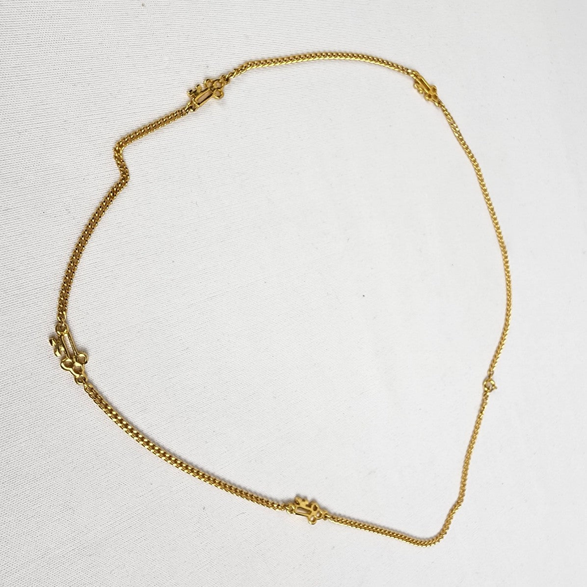Vintage Gold Tone Chain Key Necklace