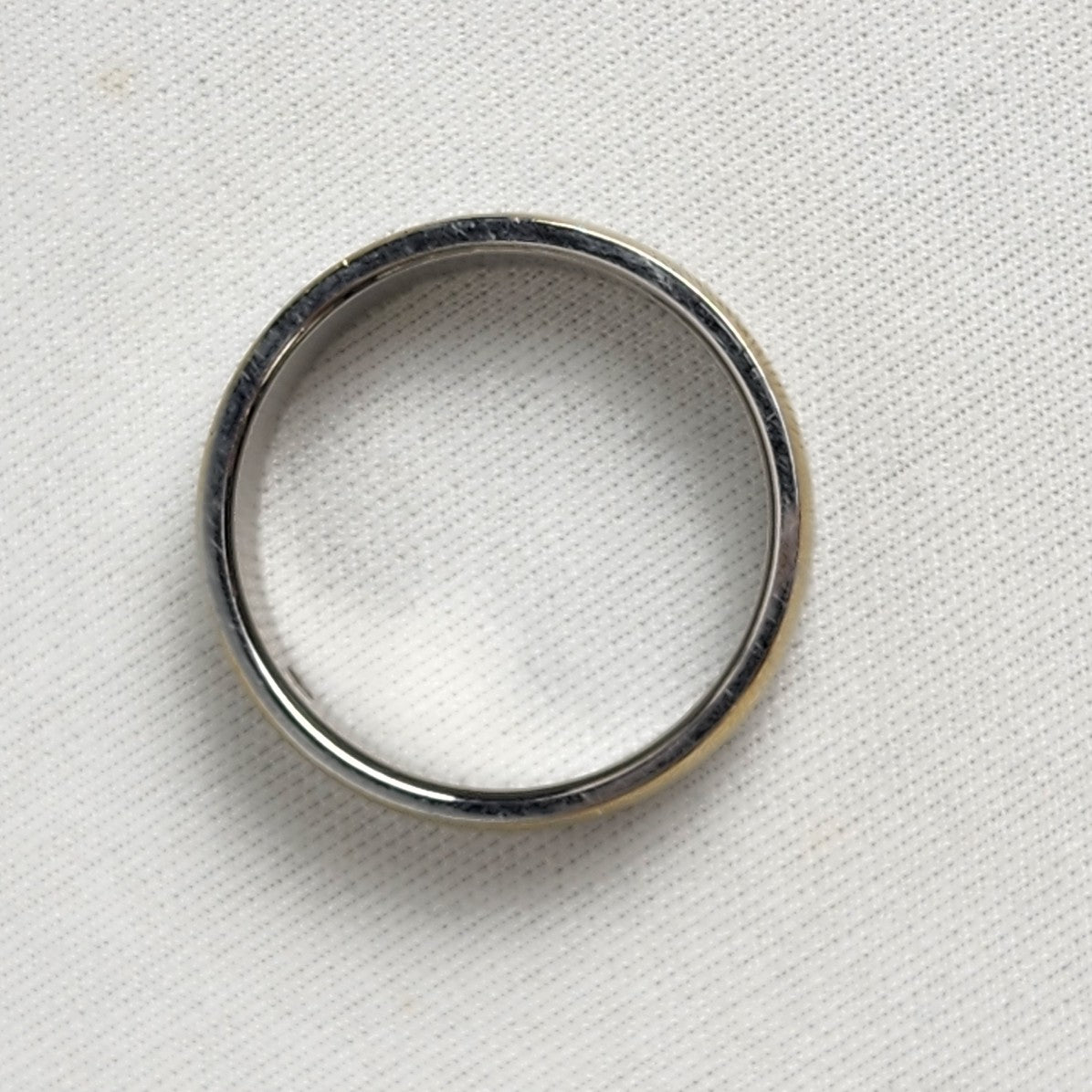 Stainless Steel Silver & Gold Tone Crystal Stud Ring