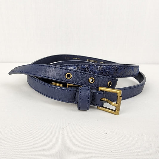 Matt & Nat Gold Hardware Vegan Leather Blue Wrap Belt Size M/L
