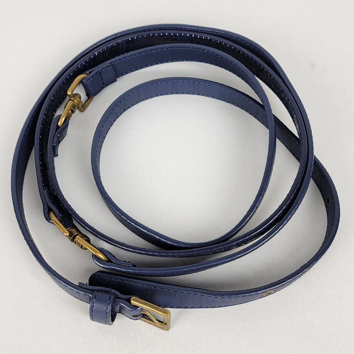 Matt & Nat Gold Hardware Vegan Leather Blue Wrap Belt Size M/L