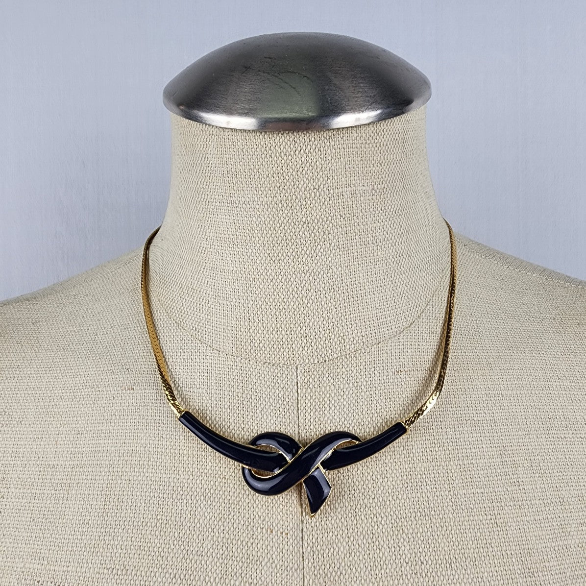 Vintage HA Vendome Navy & Gold Collar Necklace