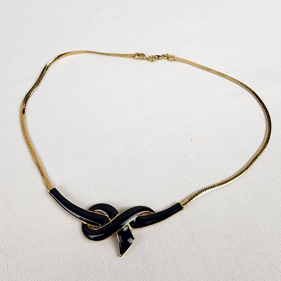 Vintage HA Vendome Navy & Gold Collar Necklace