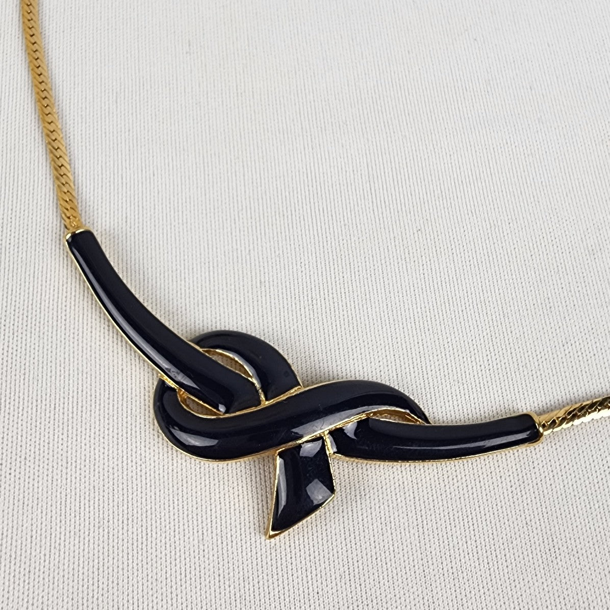 Vintage HA Vendome Navy & Gold Collar Necklace