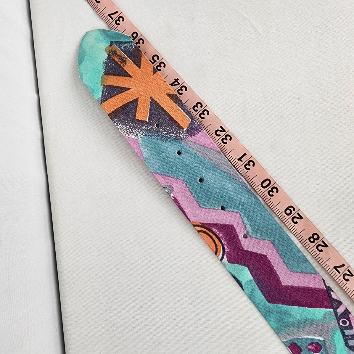 Retro Blue & Pink Fabric Belt Size S
