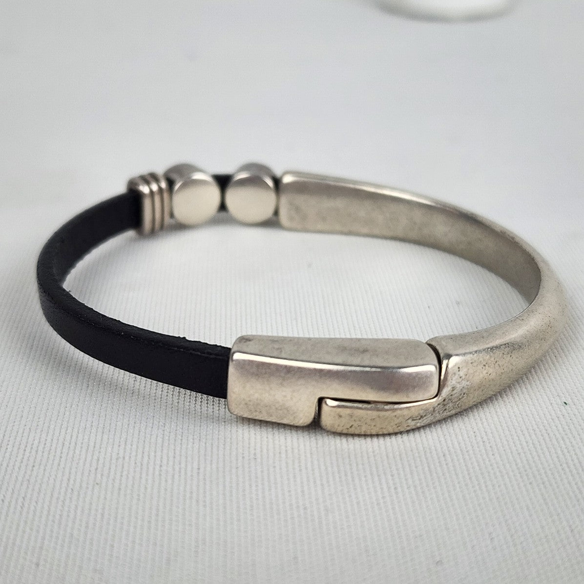 My Wristy Business Sterling Silver & Black Magnetic Cuff Bracelet