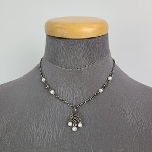 Myka Silver Tone Faux Pearl Dainty Necklace
