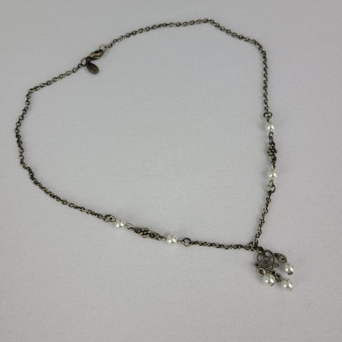 Myka Silver Tone Faux Pearl Dainty Necklace