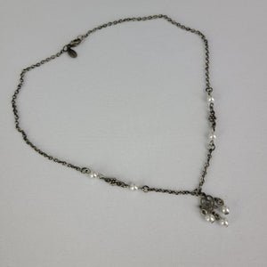 Myka Silver Tone Faux Pearl Dainty Necklace