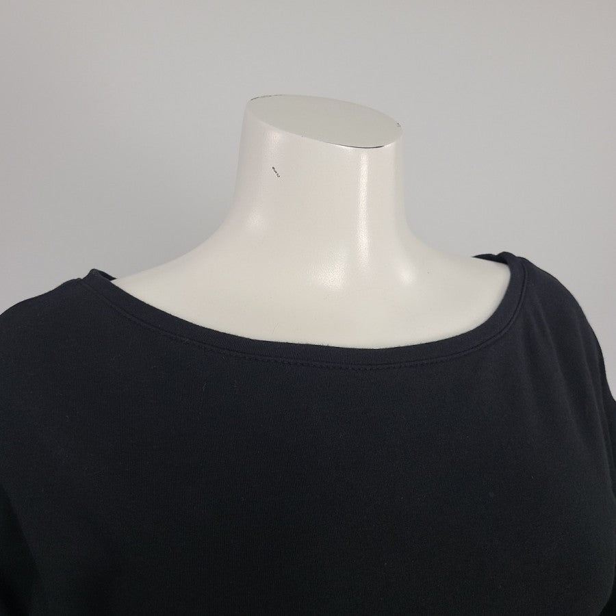 Pepe Runa Black Coton Sweatshirt Midi Dress Size S