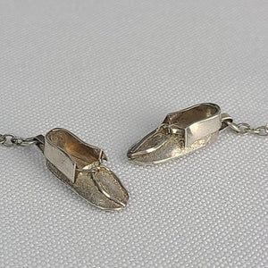 Vintage Sterling Silver Ballet Slipper Dangle Earrings