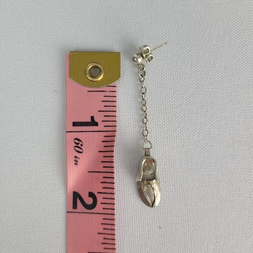 Vintage Sterling Silver Ballet Slipper Dangle Earrings