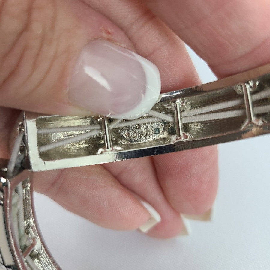 Lia Sophia Cream & Silver Stretch Bracelet