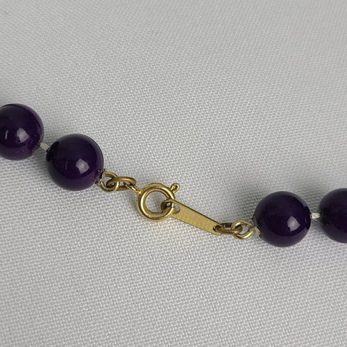 Vintage Purple & Gold Collar Beaded Necklace