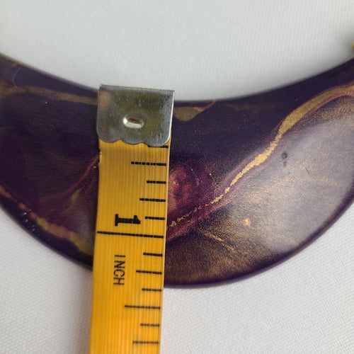 Vintage Purple & Gold Collar Beaded Necklace