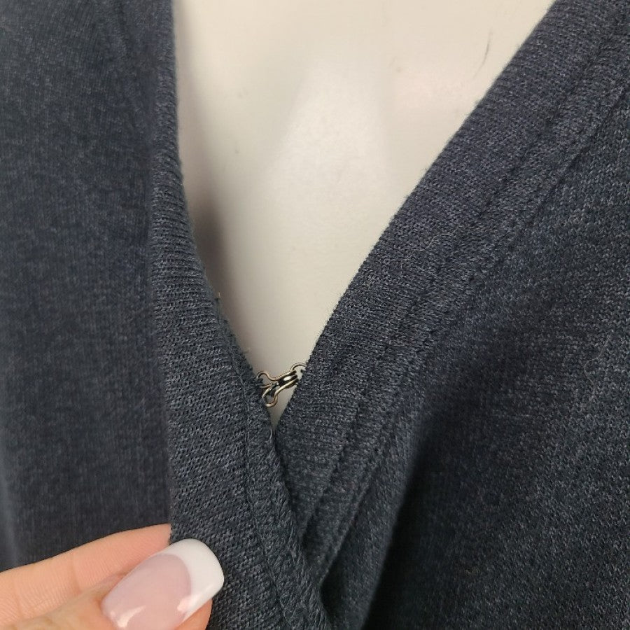 Billa Bong Grey Knit Crossover Soft Top Size M