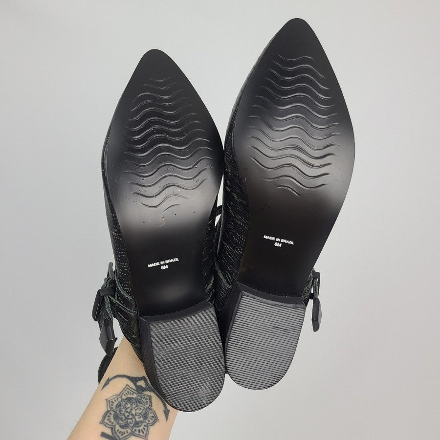Matisse X Talon Women's Open Back Ankle Wrap Bootie Leather Black Size 6 US