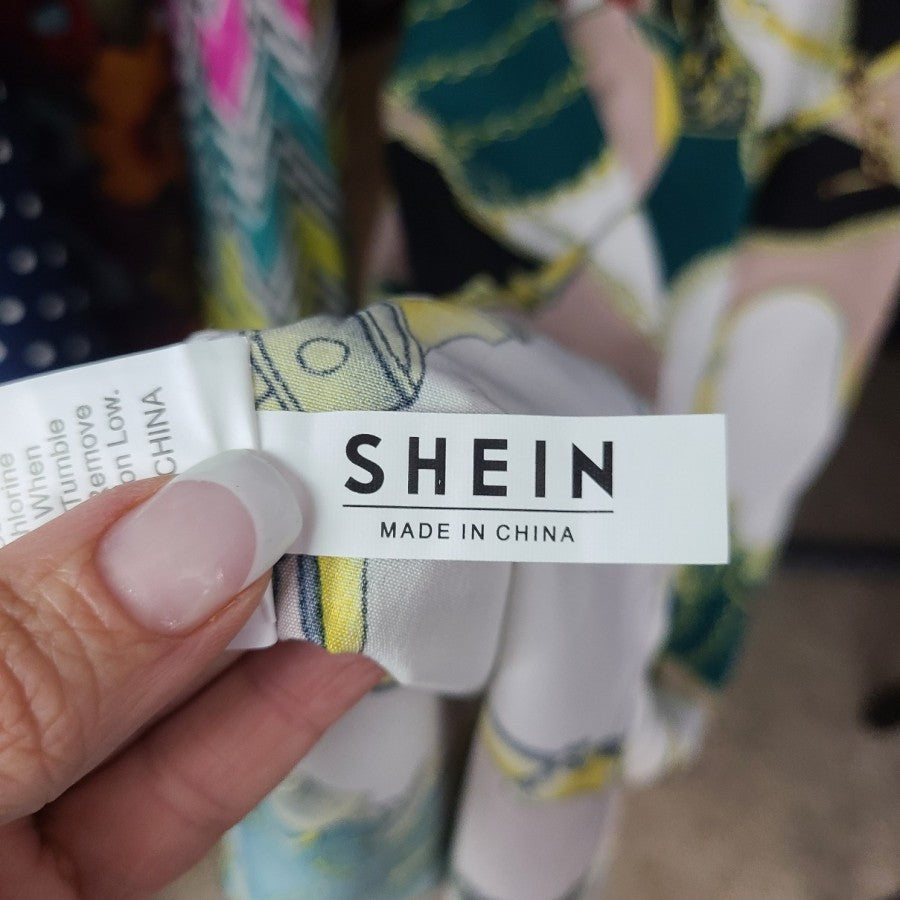 Shein Chain Print Midi Dress Size M