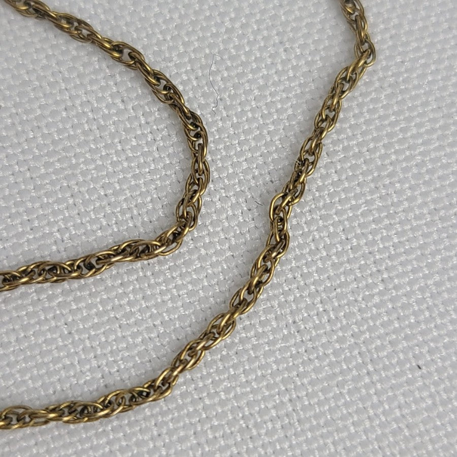 Vintage Gold Filled Necklace Dainty Flower Pendant Purple Gem Stone