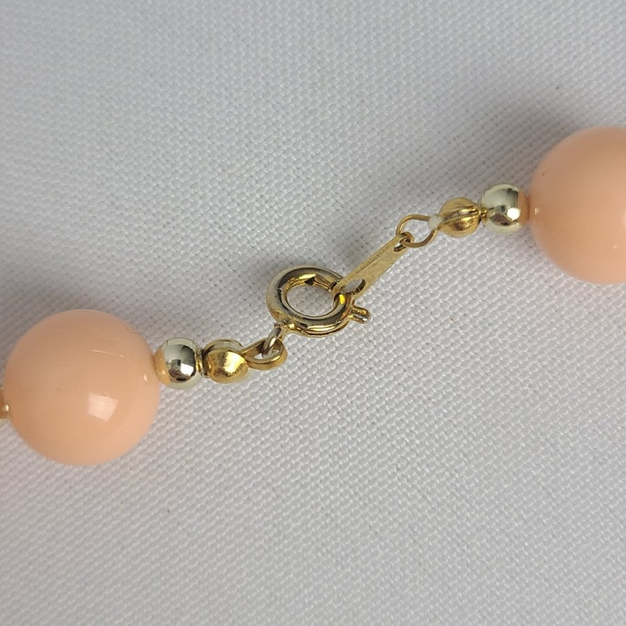 Vintage Peach Necklace Chunky Beaded
