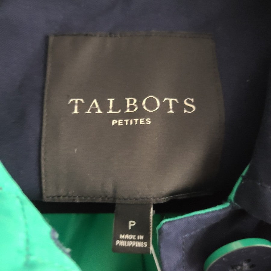Talbots Petites Navy Short Trench Coat Size XS/S