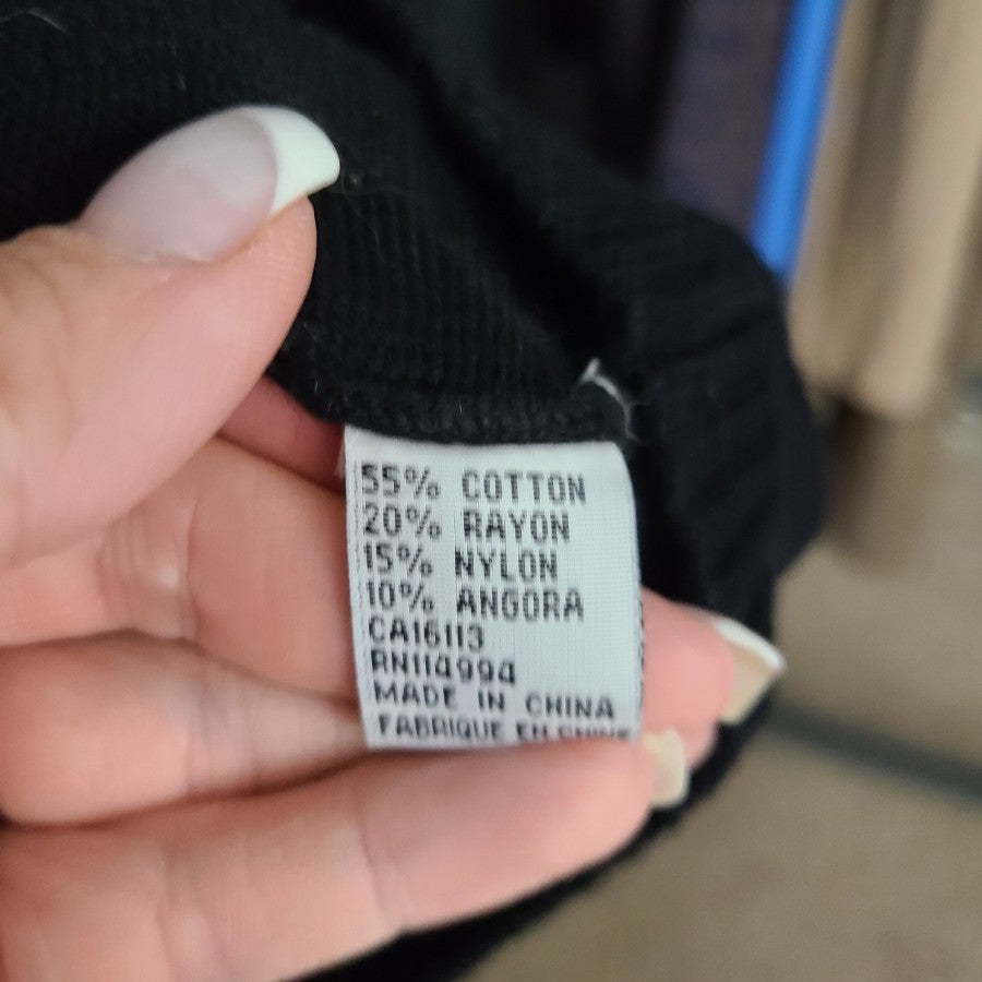 True Character Black Cotton Button Cardigan Size S