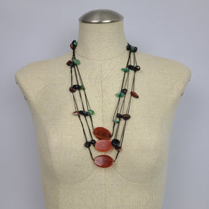 Polished Natural Stone Layered Necklace