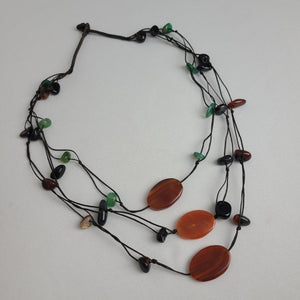 Polished Natural Stone Layered Necklace