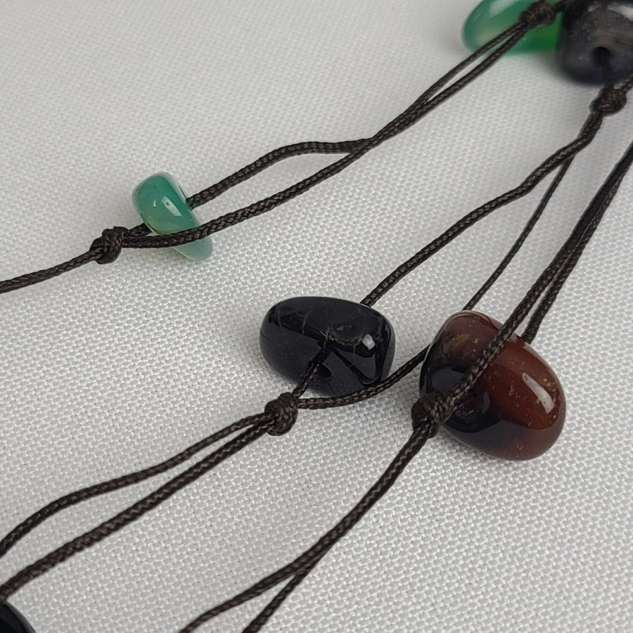 Polished Natural Stone Layered Necklace