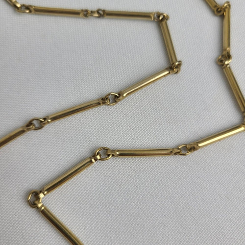 Vintage Artistry Necklace Gold Tone Square Pendant