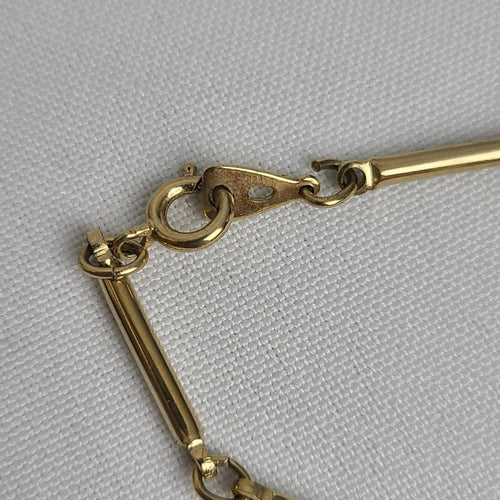 Vintage Artistry Necklace Gold Tone Square Pendant