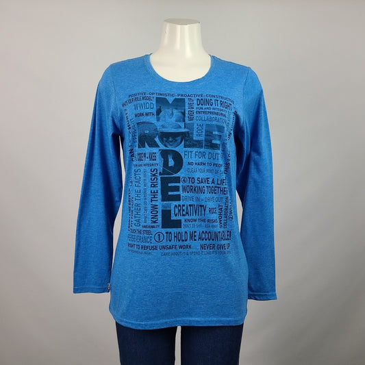 Elevate Blue Long Sleeve T-Shirt Size M Role Model Inspirational